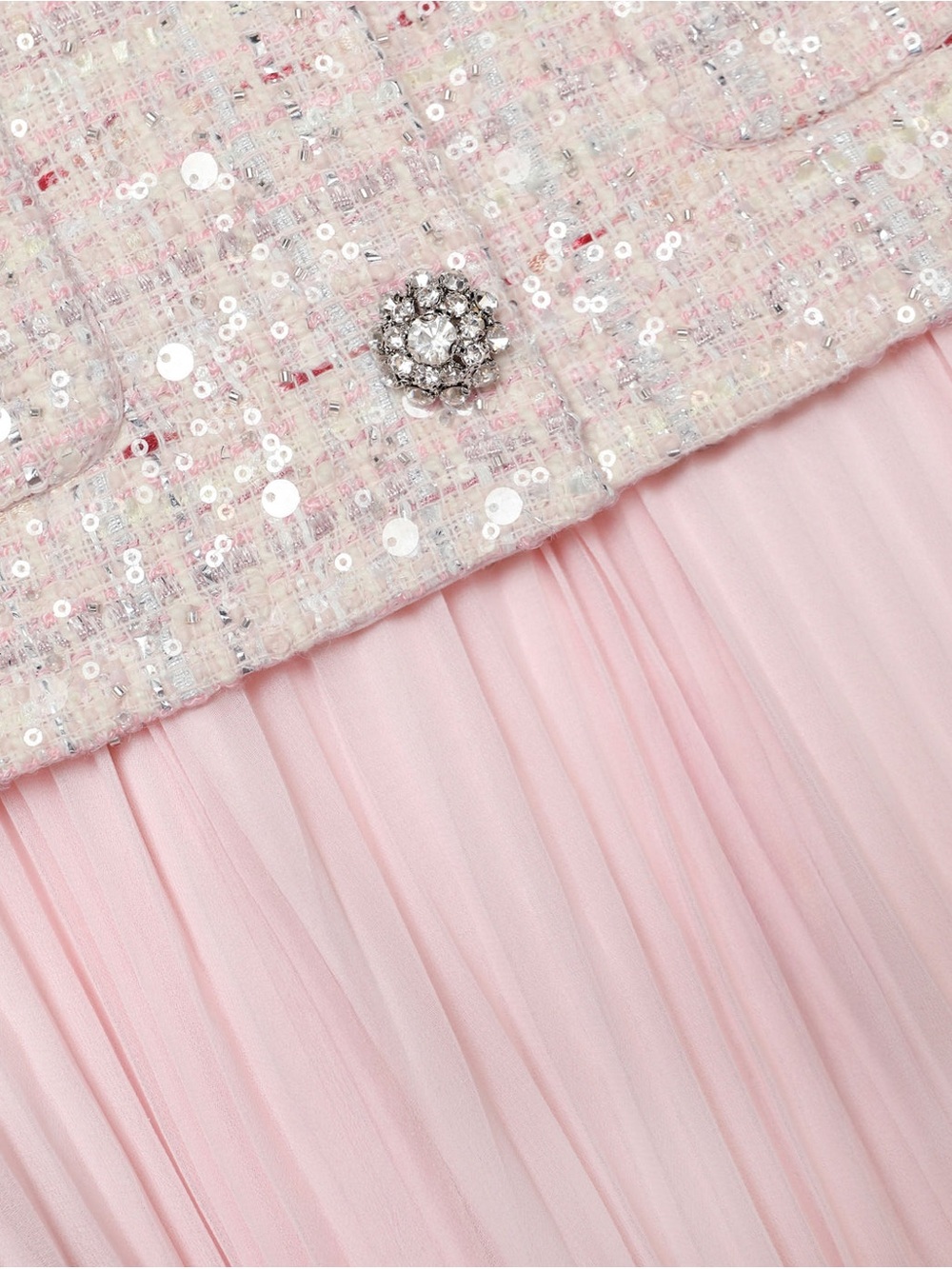 Self-Portrait NWOT PINK SEQUIN BOUCLE TAILORED MIDI DRESS - Picture 8 of 12